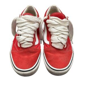 🟤 VANS Old Skool Red & White Sneaker -Men’s Size 8.5/Women’s 10